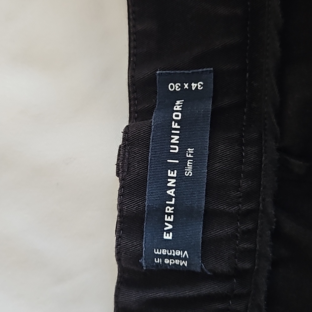 Everlane Mens Black Cotton Blend The Performance Uniform Chino Pants 34x30 - Picture 7 of 10